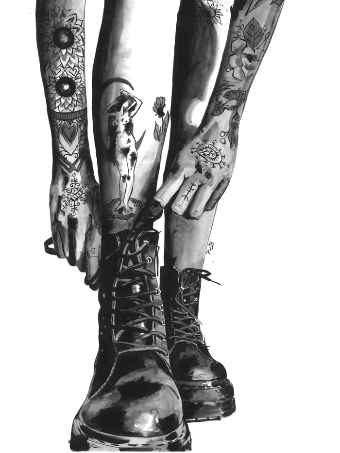 botas con cordones